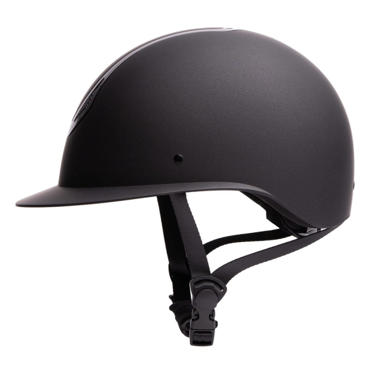 Kask jeździecki w kolorze czarnym Harry's Horse PRO F1 Mat widoczny z boku