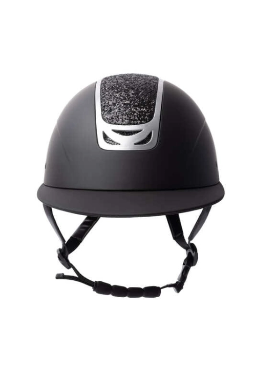 Kask jeździecki z szerokim daszkiem Horze Arix II Crystal w kolorze czarnym