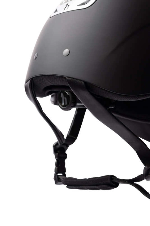 Kask jeździecki z regulacją Horze Arix II Crystal w kolorze czarnym i srebrnym