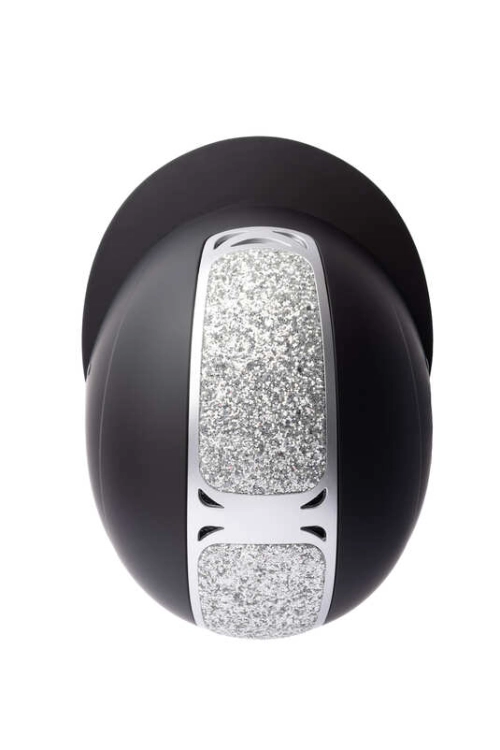 Kask jeździecki z kryształkami Horze Arix II Crystal w kolorze czarnym i srebrnym