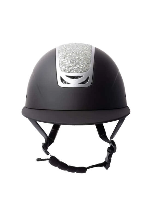 Kask do jazdy konnej Horze Arix II Crystal w kolorze czarnym i srebrnym