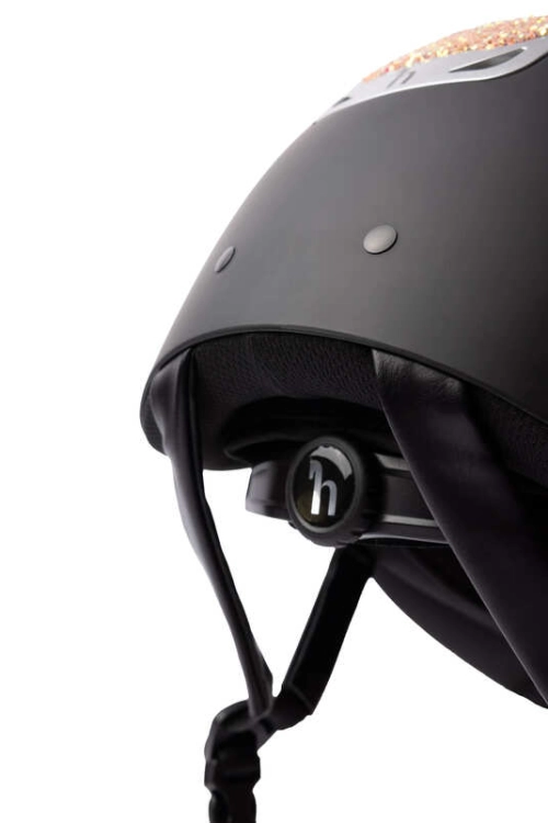 Kask jeździecki z regulacją Horze Arix II Crystal w kolorze czarnym i różowym