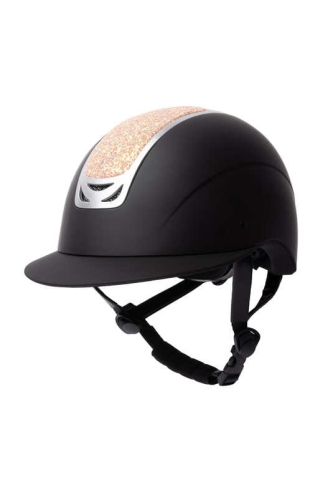 Kask jeździecki Horze Arix II Crystal w kolorze czarnym i różowym