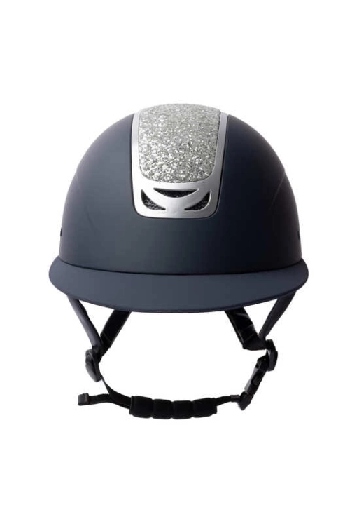 Kask do jazdy konnej Horze Arix II Crystal w kolorze granatowym i srebrnym