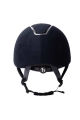 Granatowy kask jeździecki Horze Solara II z granatowymi kryształkami widoczny z tyłu