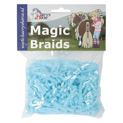 Błękitne gumki do zaplatania grzywy Harry's Horse Magic