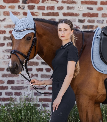 Bluzka polo jeździecka damska ELT Prag w kolorze deepblue