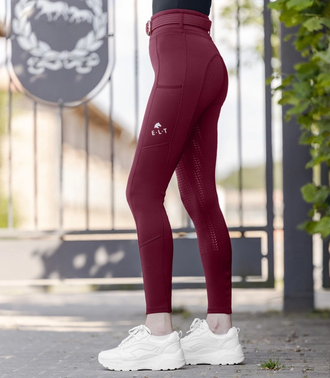 Breginsy damskie na lato ELT Ella w wkolorze wine red zaprezentowane przez modelkę