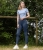 Breginsy damskie na lato ELT Ella w wkolorze denim blue zaprezentowane przez modelkę