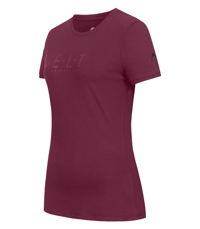 T-shirt jeździecki ELT Perugia w kolorze velvet red