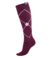 Skarpetki jeździeckie ELT Argyle w kolorze velvet red