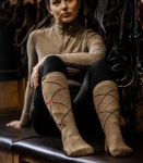 ELT podkolanówki ARGYLE cappuccino