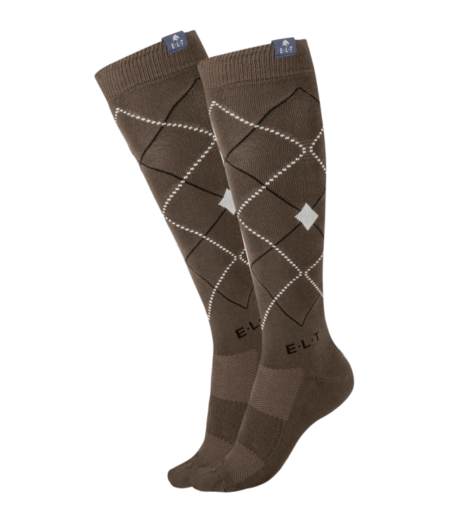 Podkolanówki do jazdy konnej  ELT Argyle w kolorze green brown