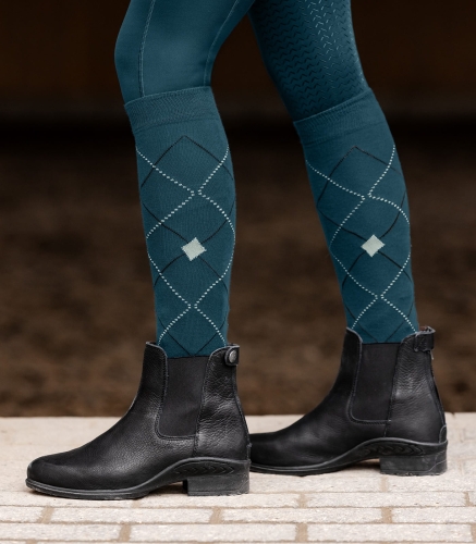 Podkolanówki jeździeckie ELT Argyle w kolorze petrol blue