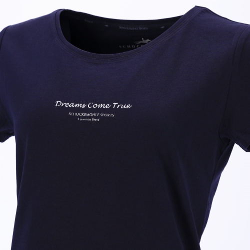 T-shirt jeździecki damski Schockemohle Liv w kolorze granatowym