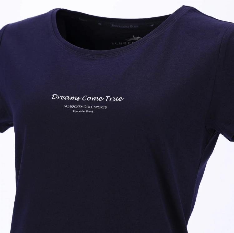 T-shirt jeździecki damski Schockemohle Liv w kolorze granatowym