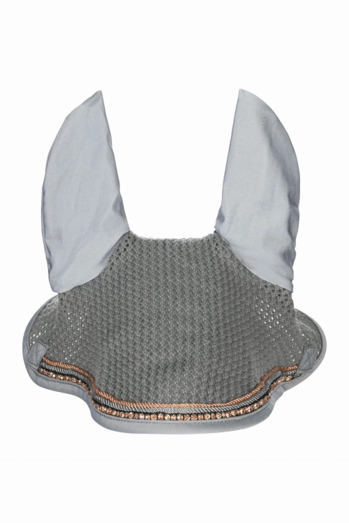 Nauszniki dla konia HKM Glamour w kolorze szarym/rosegold