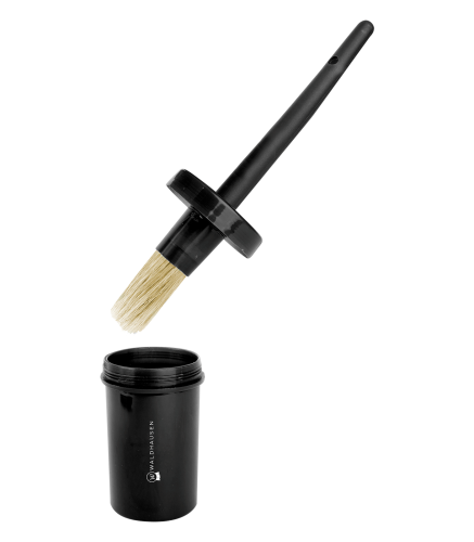 Pędzelek do kopyt z pojemniczkiem w kolorze czarnym Waldhausen