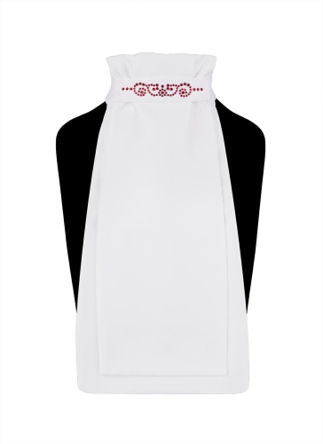 Plastron jeździecki Fair Play Andrea Chic w kolorze białym z bordowymi kryształkami