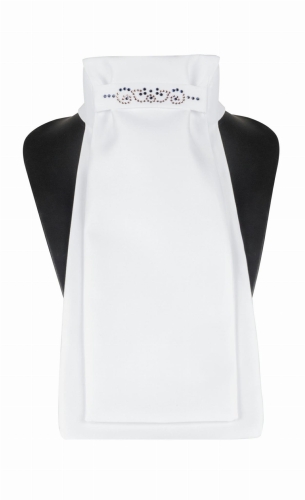 Plastron jeździecki Fair Play Andrea Chic w kolorze biało-granatowym z kryształkami rosegold