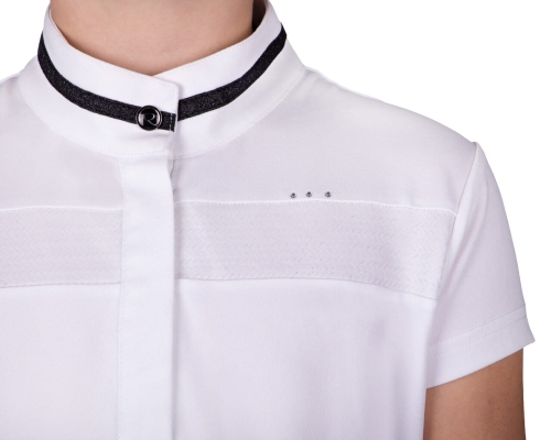 Bluzka konkursowa jeździecka dla dziewczynki QHP Junior Kea w kolorze białym