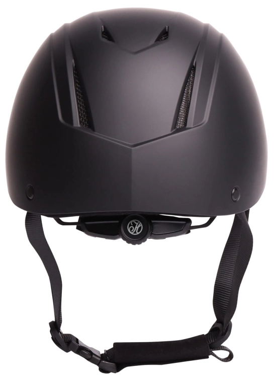 Kask jeździecki Harry's Horse Quartz w kolorze czarnym widoczny z tyłu