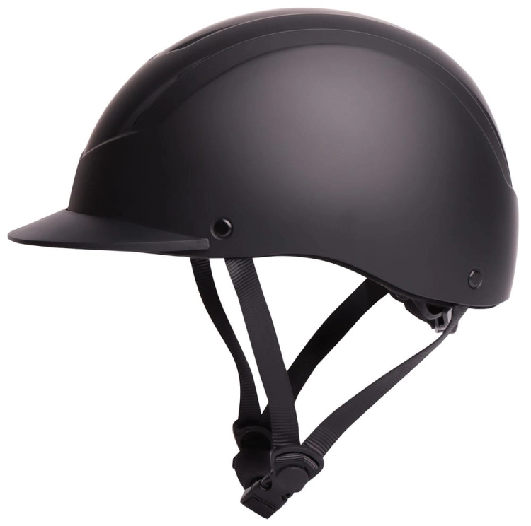 Kask jeździecki Harry's Horse Quartz w kolorze czarnym widoczny z boku