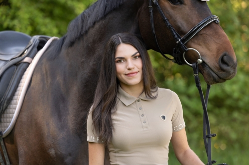 Koszulka jeździecka Covalliero Polo w kolorze beżowym