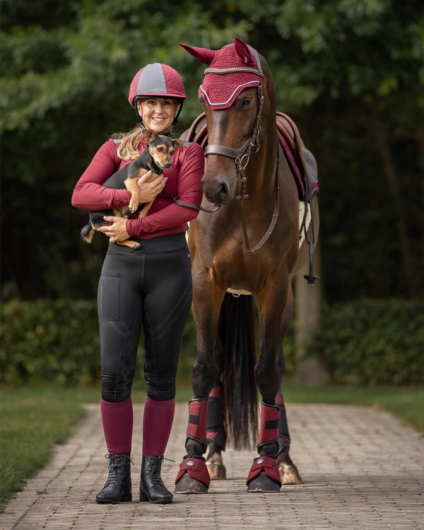 Kaloszki dla konia techniczne QHP w kolorze ruby