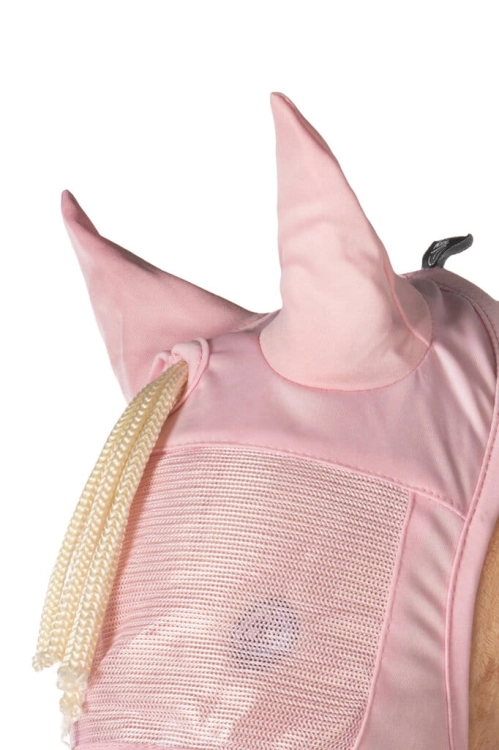 Maska na owady z otworem na grzywkę dla Hobby Horse w kolorze różowym