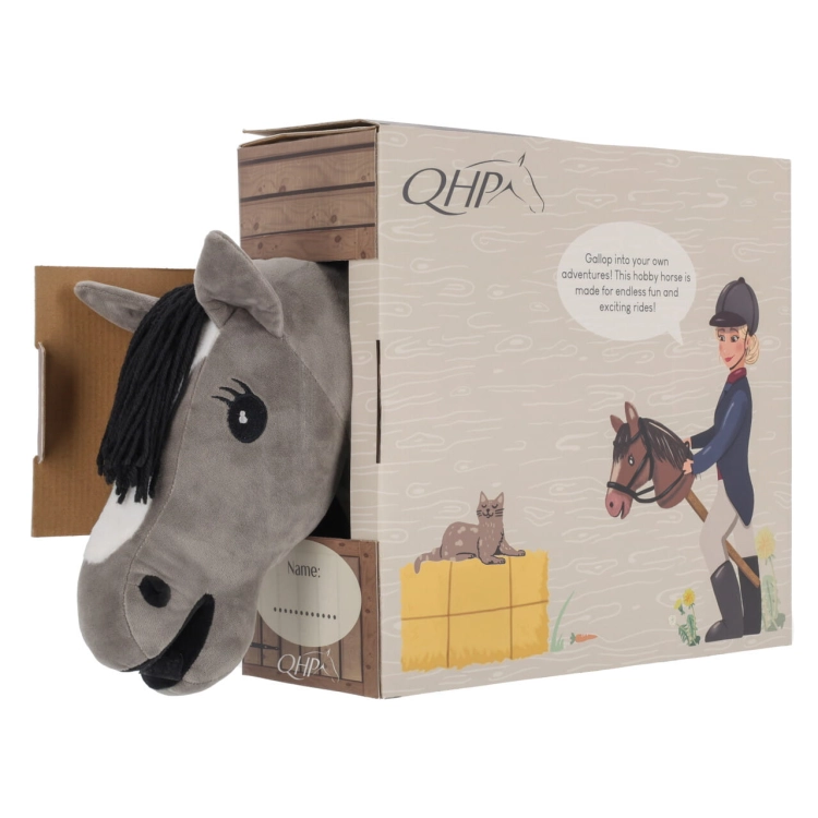 Hobby Horse w stajni QHP w kolorze szarym
