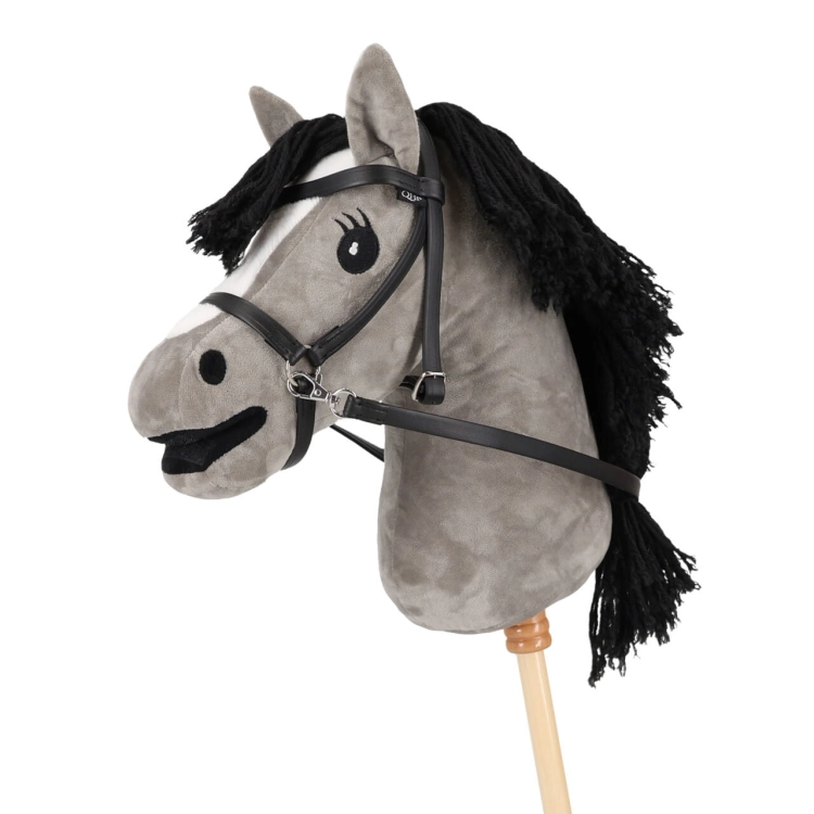Ogłowie bezwędzidłowe QHP w kolorze czarnym dla Hobby Horse