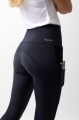 Legginsy jeździeckie z lejem silikonowym Horze Mathilde w kolorze granatowym zaprezentowane przez modelkę