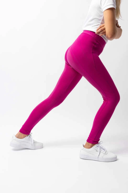 Młodzieżowe legginsy jeździeckie Horze Madison w kolorze beetroot pink