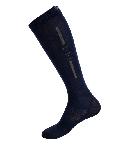 Podkolanówki jeździeckie z wełny merino ELT w kolorze granatowym