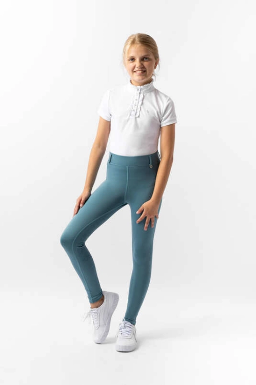Legginsy jeździeckie dziecięce Horze Dea w kolorze arctic blue