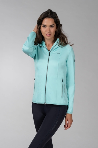 Bluza jeździecka Schockemohle Suzan w kolorze aqua sea widoczna z przodu