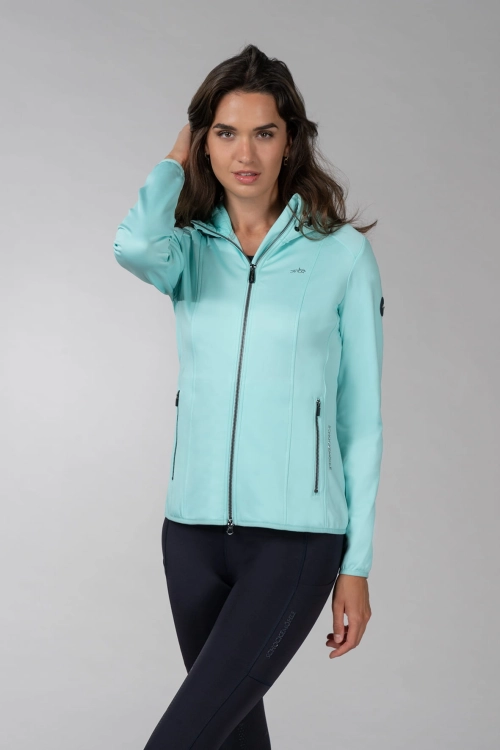 Bluza jeździecka Schockemohle Suzan w kolorze aqua sea widoczna z przodu