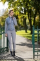 Kurtka do jazdy konnej damska combi HKM Prag zaprezentowana przez modelkę
