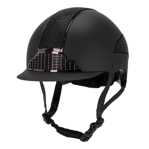 Kask jeździecki z wąskim daszkiem QHP Detroit w kolorze czarnym
