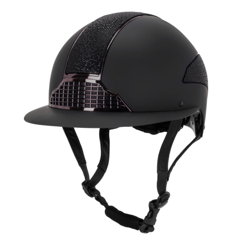 Kask jeździecki z szerokim daszkiem QHP Detroit Polo w kolorze czarnym