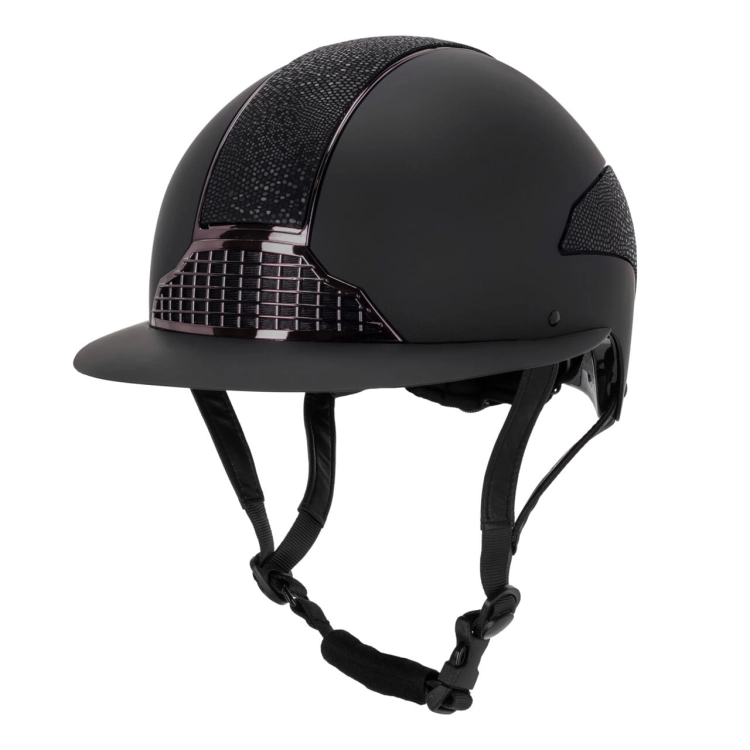 Kask jeździecki z szerokim daszkiem QHP Detroit Polo w kolorze czarnym