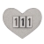 Numerek startowy jeździecki QHP Heart w kolorze srebrnym