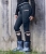 Legginsy jeździeckie zimowe dla dzieci ELT Lucky Leni w kolorze night blue zaprezentowane przez modelkę