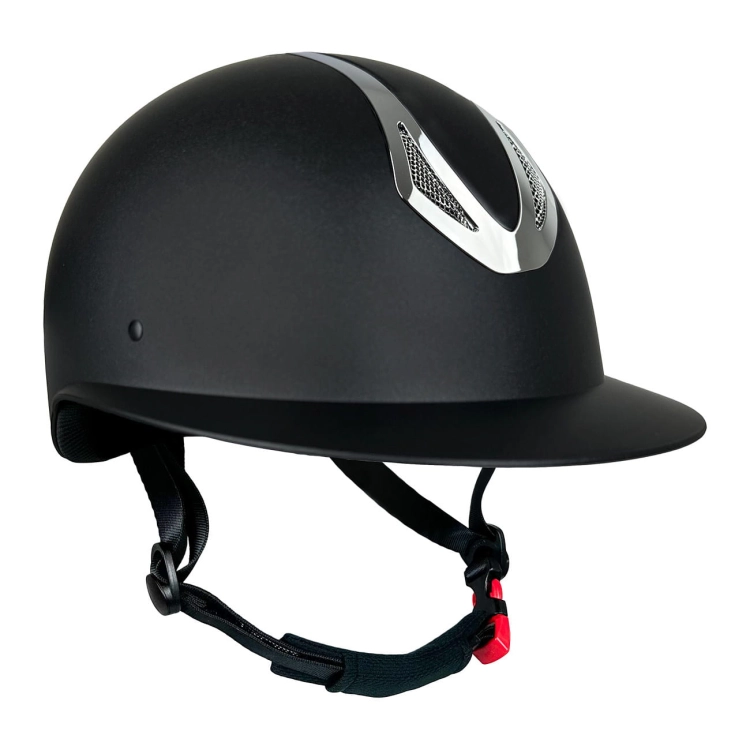 Kask do jazdy konnej ze srebrnym panelem York Amethyst Shiny Silver