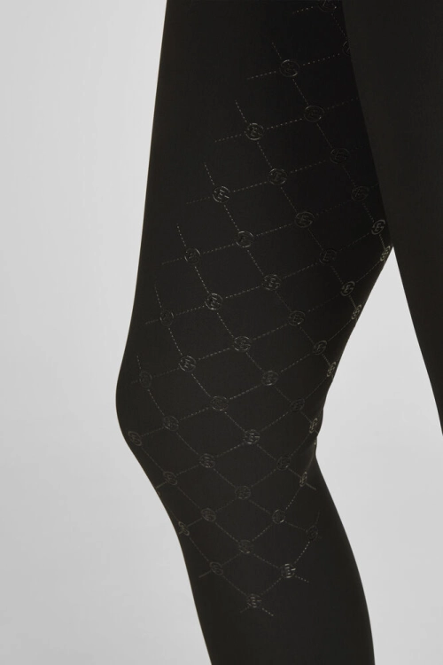 Legginsy jeździeckie z lejem silikonowym Eskadron Dynamic Cosy w kolorze czarnym