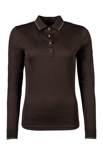 Bluzka jeździecka HKM Glamour w kolorze brązowym z elementami rosegold