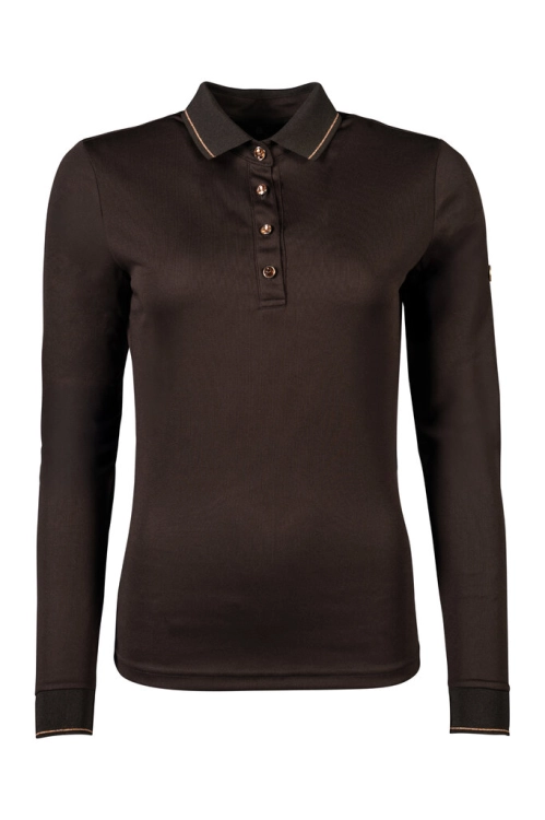 Bluzka jeździecka HKM Glamour w kolorze brązowym z elementami rosegold
