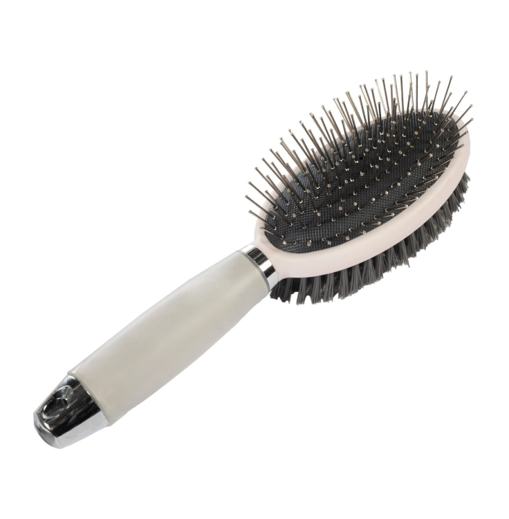 Szczotka do grzywy i ogona HKM Duo Gel w kolorze szaro-różowym