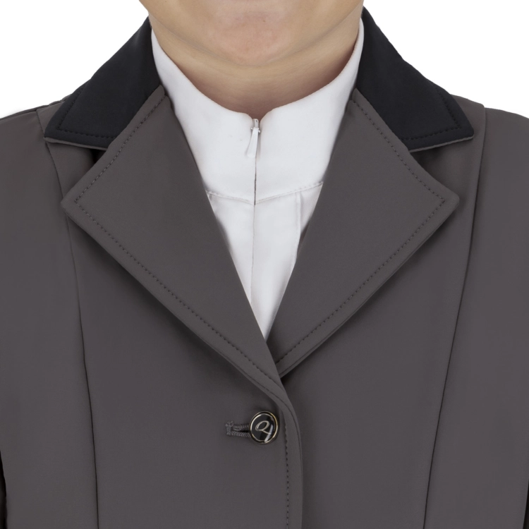 Frak jeździecki z ozdobnym kołnierzykiem QHP Juliet w kolorze szarym